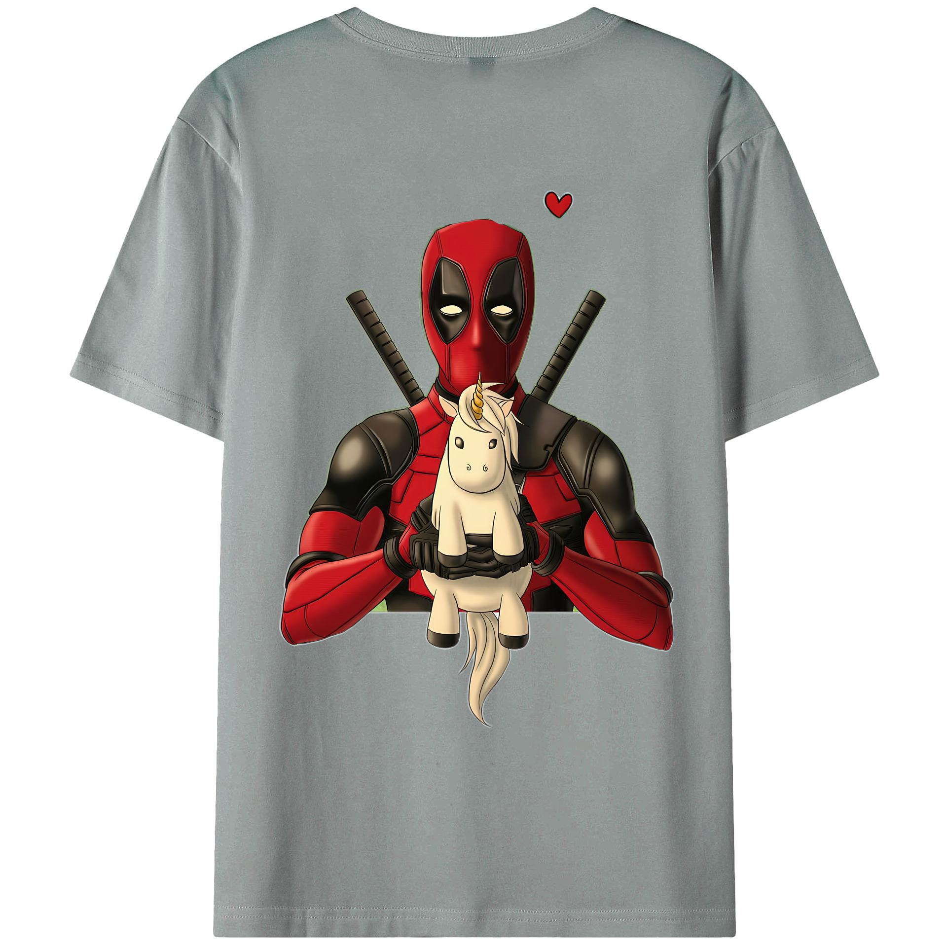 （画像用） Deadpool デッドプール 綿100％ メンズ半袖Tシャツ（バックプリント） 通気性